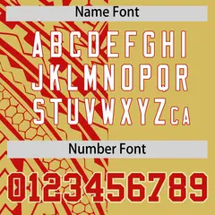 Red Old Gold Tribal Split Baseball Jersey 4