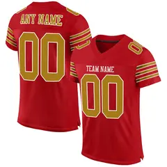 Red Old Gold-White Classic Mesh Football Jersey 1