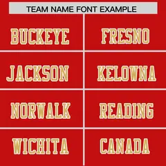 Red Old Gold-White Color Block Raglan Sleeves Football Jersey 3