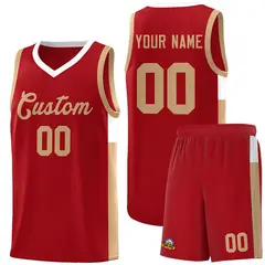 Red Old Gold-White Two-Tone Classic Basketball Jersey