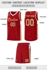 Red Old Gold-White Two-Tone Classic Basketball Jersey 2