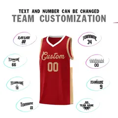 Red Old Gold-White Two-Tone Classic Basketball Jersey 4