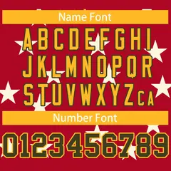 Red Olive-Yellow Star Graffiti Varsity Full-Snap Bomber Jacket 6
