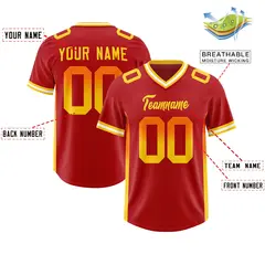 Red Orange and Gold Gradient Sides Fashion Football Jersey 2