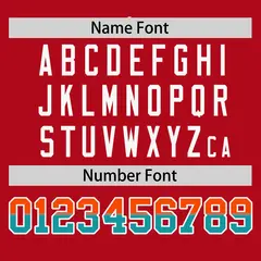 Red Orange-Aqua Gradient Font Side Baseball Jersey 4