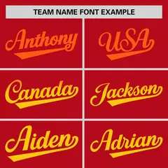 Red Orange-Gold Gradient Font Side Baseball Jersey 3