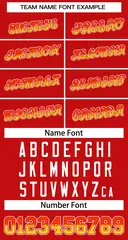 Red Orange Gold-Red Stripe Gradient Baseball Jersey 3