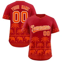 Red Orange Graffiti Pattern Bossinia Style Baseball Jersey