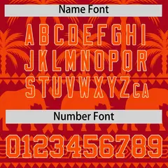 Red Orange Graffiti Pattern Bossinia Style Baseball Jersey 4