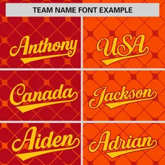 Red Orange Plaid Split Authentic Baseball Jersey 3