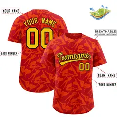 Red Orange Playboy Graffiti Pattern Baseball Jersey 2