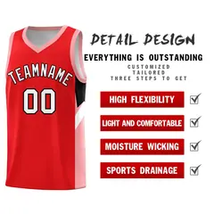 Red Orange Side Design Basketball Uniform Jersey 2