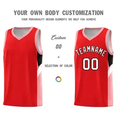 Red Orange Side Design Basketball Uniform Jersey 3