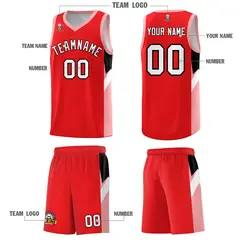 Red Orange Side Design Basketball Uniform Jersey 5