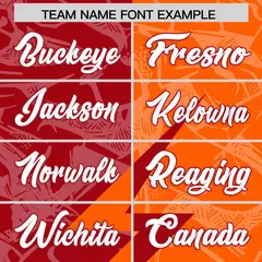Red Orange Split Lightning Pattern Football Jersey 3