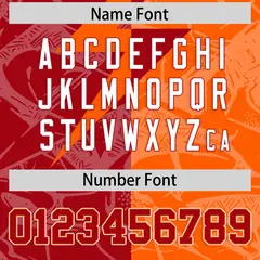 Red Orange Split Lightning Pattern Football Jersey 4