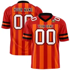 Red Orange Thick Stripe Authentic Football Jersey