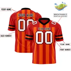 Red Orange Thick Stripe Authentic Football Jersey 2