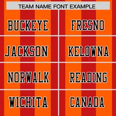 Red Orange Thick Stripe Authentic Football Jersey 3