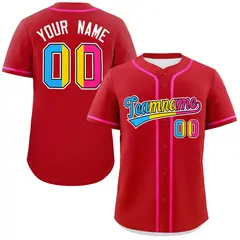 Red Pansexuality Pride Month Authentic Baseball Jersey