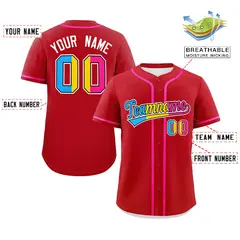 Red Pansexuality Pride Month Authentic Baseball Jersey 2