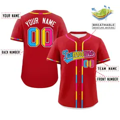 Red Pansexuality Pride Month Authentic Baseball Jersey 2