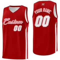 Red Pink Classic Mesh Sport Basketball Jersey