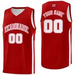 Red Pink Classic Tops Mesh Bull Basketball Jersey