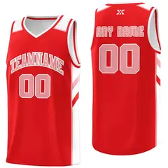 Red Pink White Classic Mesh Sport Basketball Jersey
