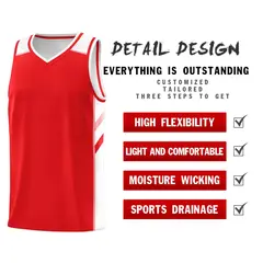 Red Pink White Classic Mesh Sport Basketball Jersey 4