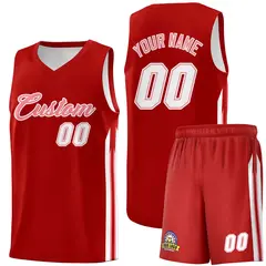 Red Pink-White Classic Sports Uniform Basketball Jersey Set