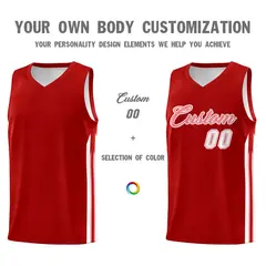 Red Pink-White Classic Sports Uniform Basketball Jersey Set 3