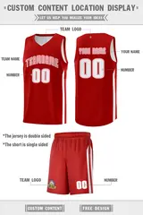 Red Pink-White Classic Sports Uniform Basketball Jersey Set 2