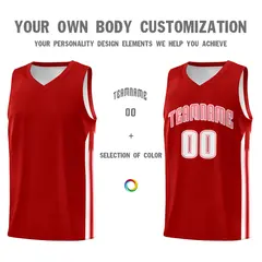 Red Pink-White Classic Sports Uniform Basketball Jersey Set 3