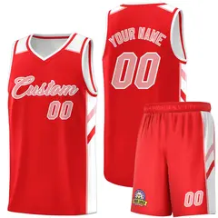 Red Pink-White Classic Sports Uniform Basketball Jersey Set