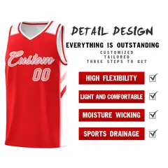 Red Pink-White Classic Sports Uniform Basketball Jersey Set 5