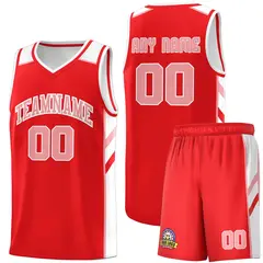 Red Pink-White Classic Sports Uniform Basketball Jersey Set
