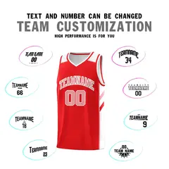 Red Pink-White Classic Sports Uniform Basketball Jersey Set 4