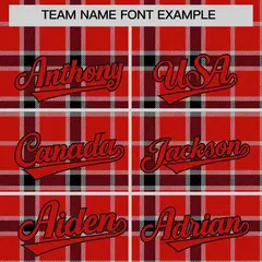 Red Plaid Authentic Baseball Jersey 3