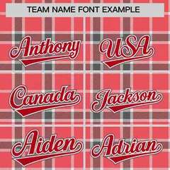 Red Plaid Authentic Baseball Jersey 3