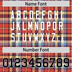 Red Plaid Pattern Authentic Football Jersey 4