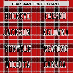 Red Plaid Pattern Authentic Football Jersey 3
