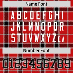 Red Plaid Pattern Authentic Football Jersey 4