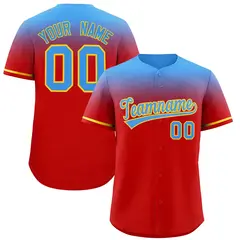 Red Powder Blue Gradient Authentic Baseball Jersey