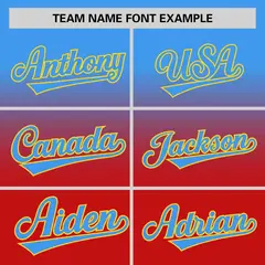 Red Powder Blue Gradient Authentic Baseball Jersey 3