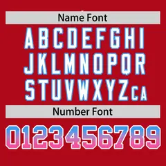 Red Powder Blue-Pink Gradient Font Side Baseball Jersey 4