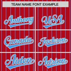 Red Powder Blue Pinstripe Raglan Varsity Letterman Baseball Jacket 3