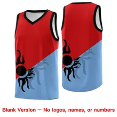 Red Powder Blue Radiant Sun Two Tone Basketball Jersey 2