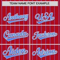 Red Powder Blue Stripe Raglan Baseball Jersey 3