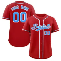 Red Powder Blue-White Classic Authentic Baseball Jersey 1